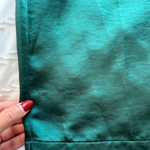 GAP High Rise Pleated Satin Trousers, Pine Green. - Picture 2 of 6